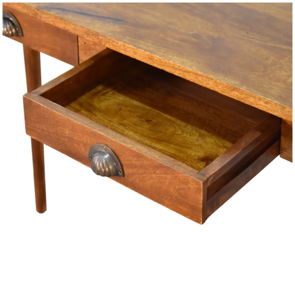 2 Drawer Chestnut Writing Desk - Image 7