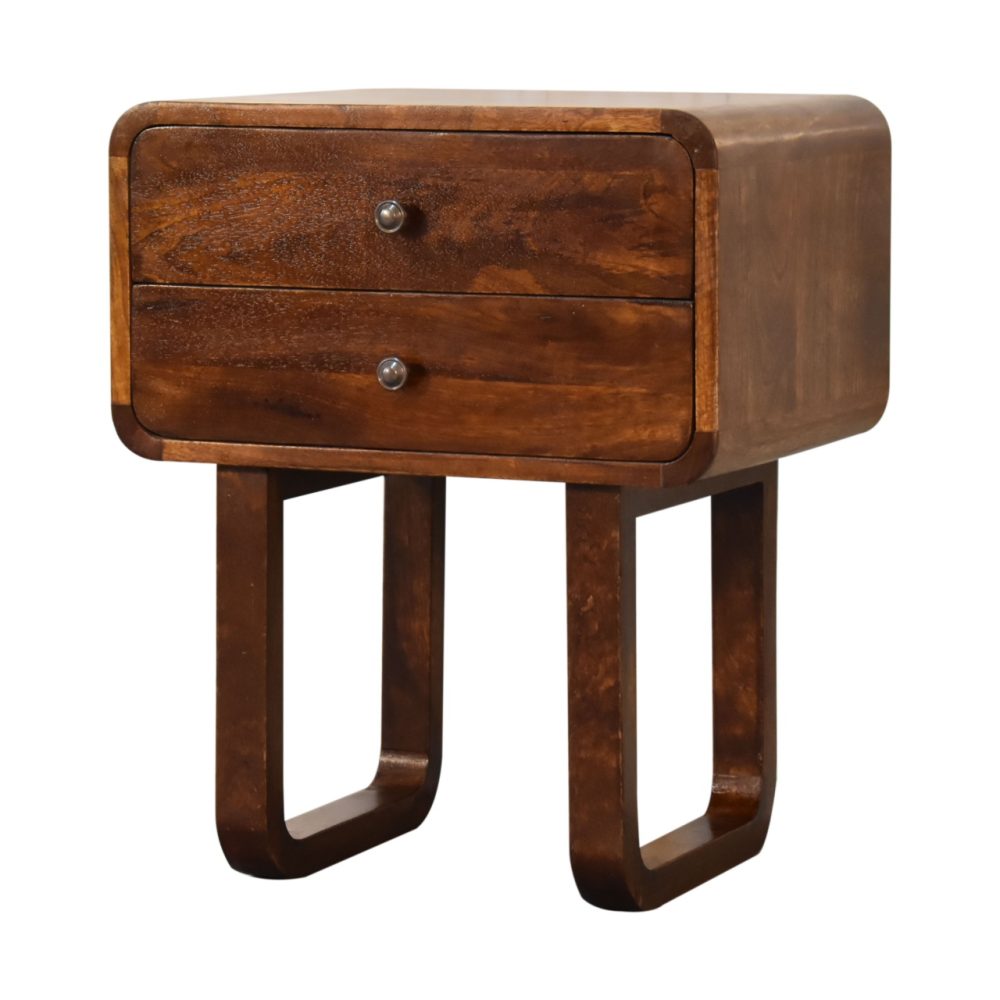 U-Curved Chestnut Nightsand - Image 2