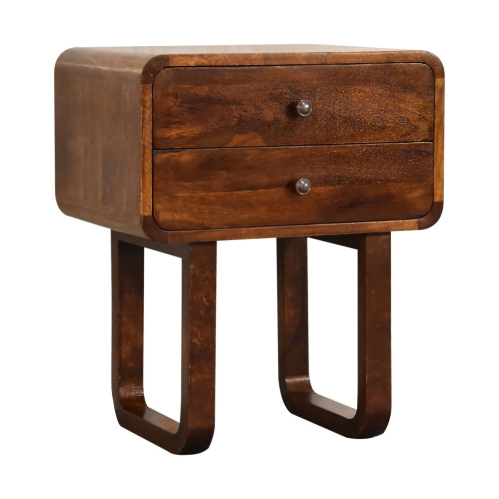 U-Curved Chestnut Nightsand - Image 3