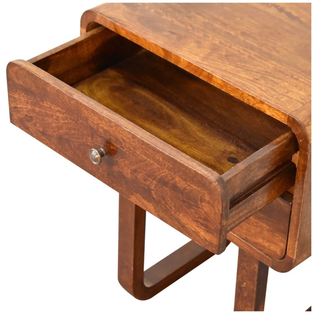U-Curved Chestnut Nightsand - Image 4