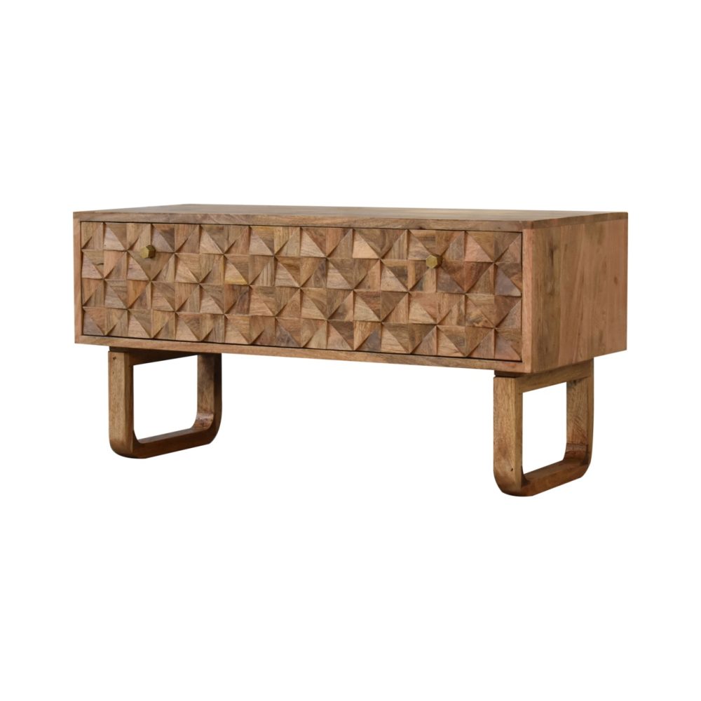 'U' Oak-ish Pineapple Bench - Image 2
