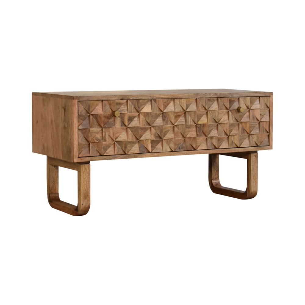 'U' Oak-ish Pineapple Bench - Image 3