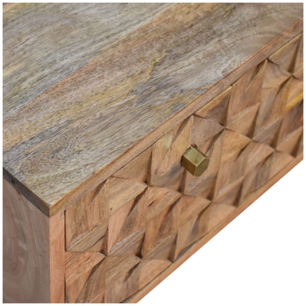 'U' Oak-ish Pineapple Bench - Image 5