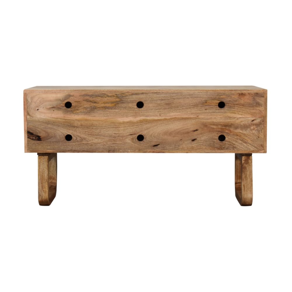 'U' Oak-ish Pineapple Bench - Image 9