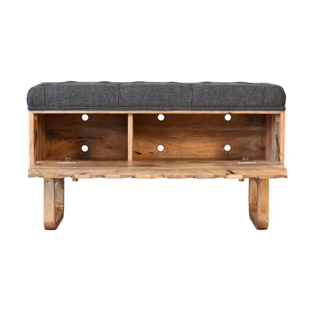 'U' Black Tweed Pineapple Bench - Image 6
