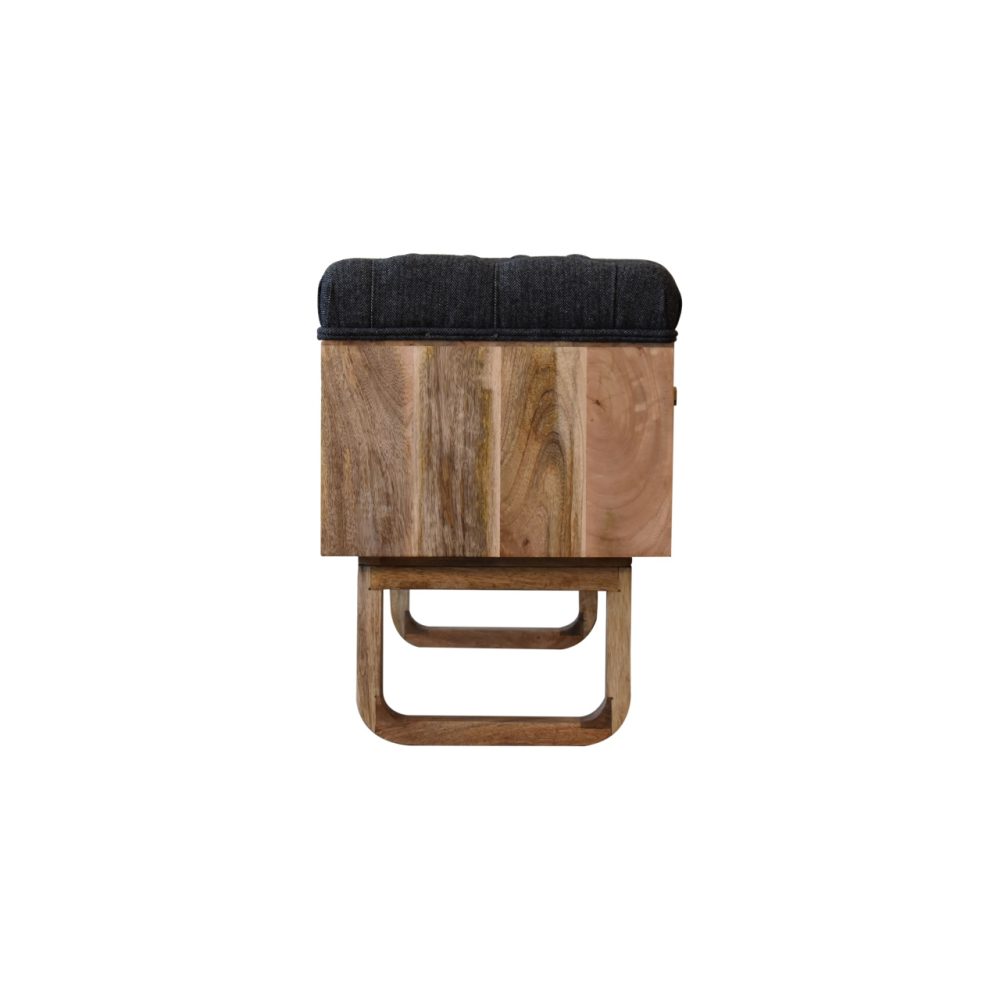 'U' Black Tweed Pineapple Bench - Image 8