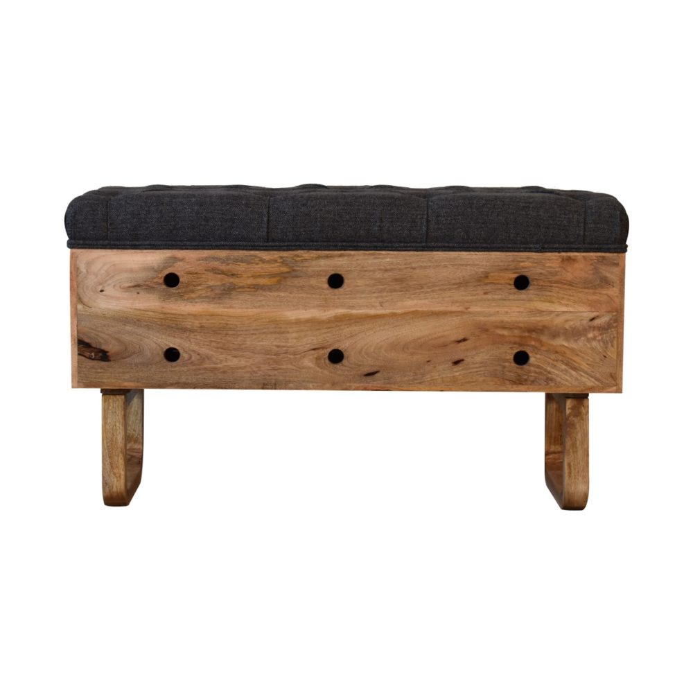 'U' Black Tweed Pineapple Bench - Image 9