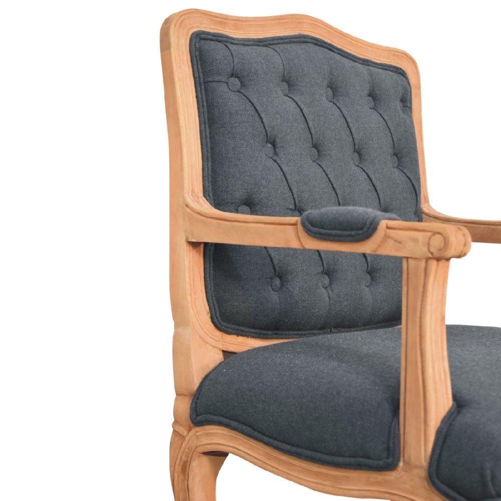 Navy Blue Linen French Style Chair - Image 6
