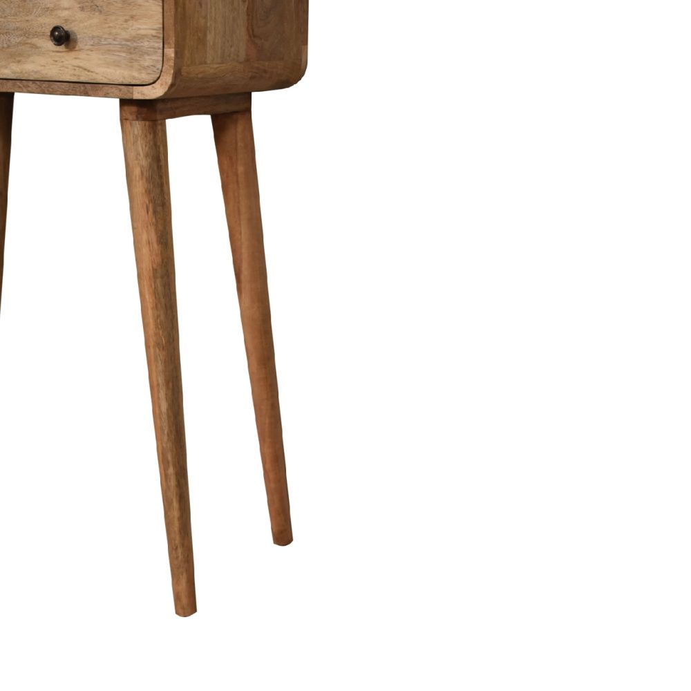 Mini Curved Oak-ish Console Table - Image 8