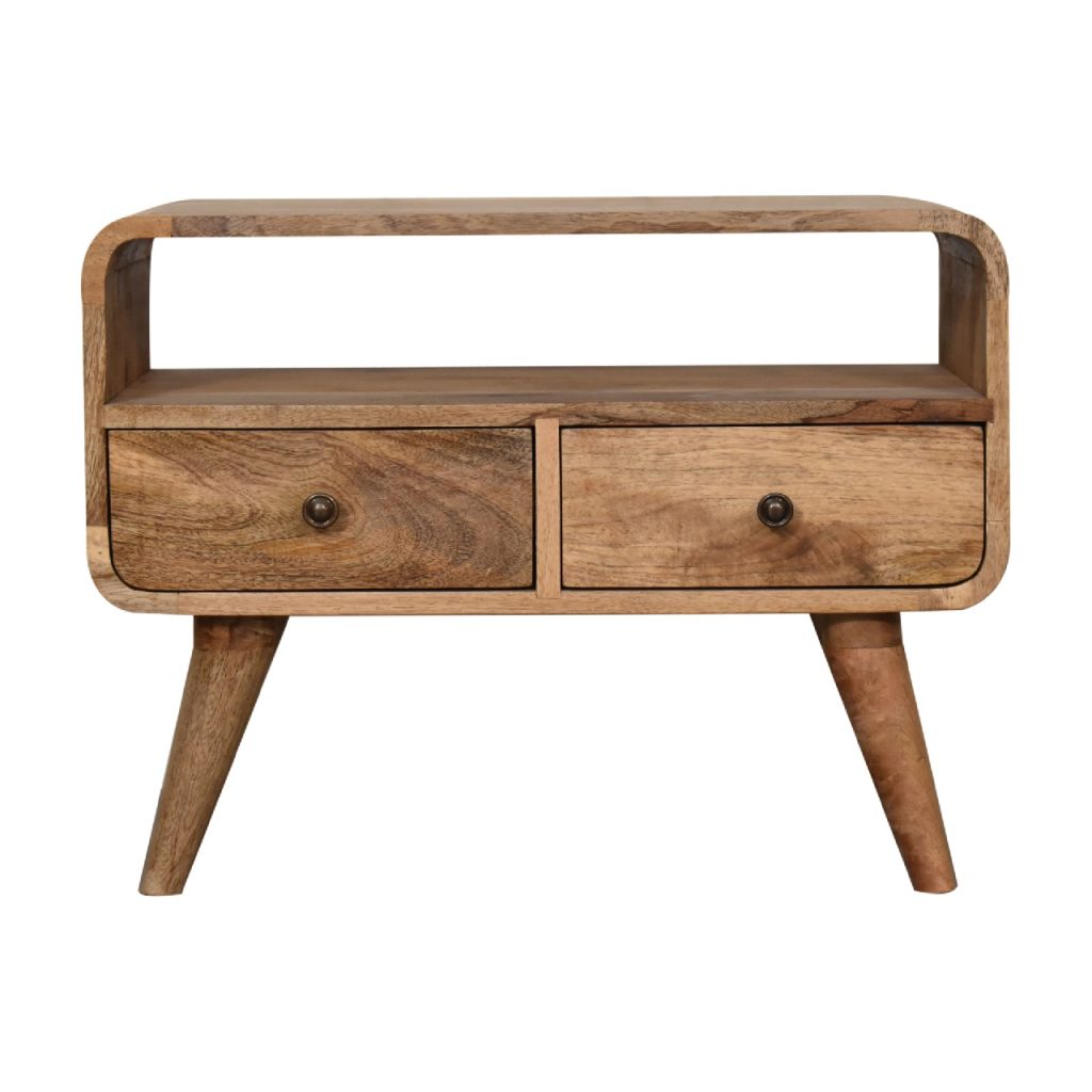 Canada Mini Curved Oak-ish Media Unit Suppliers
