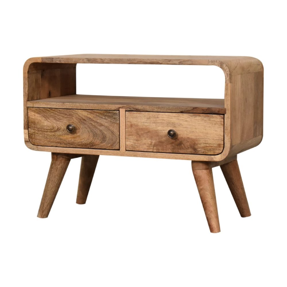 Mini Curved Oak-ish Media Unit - Image 4