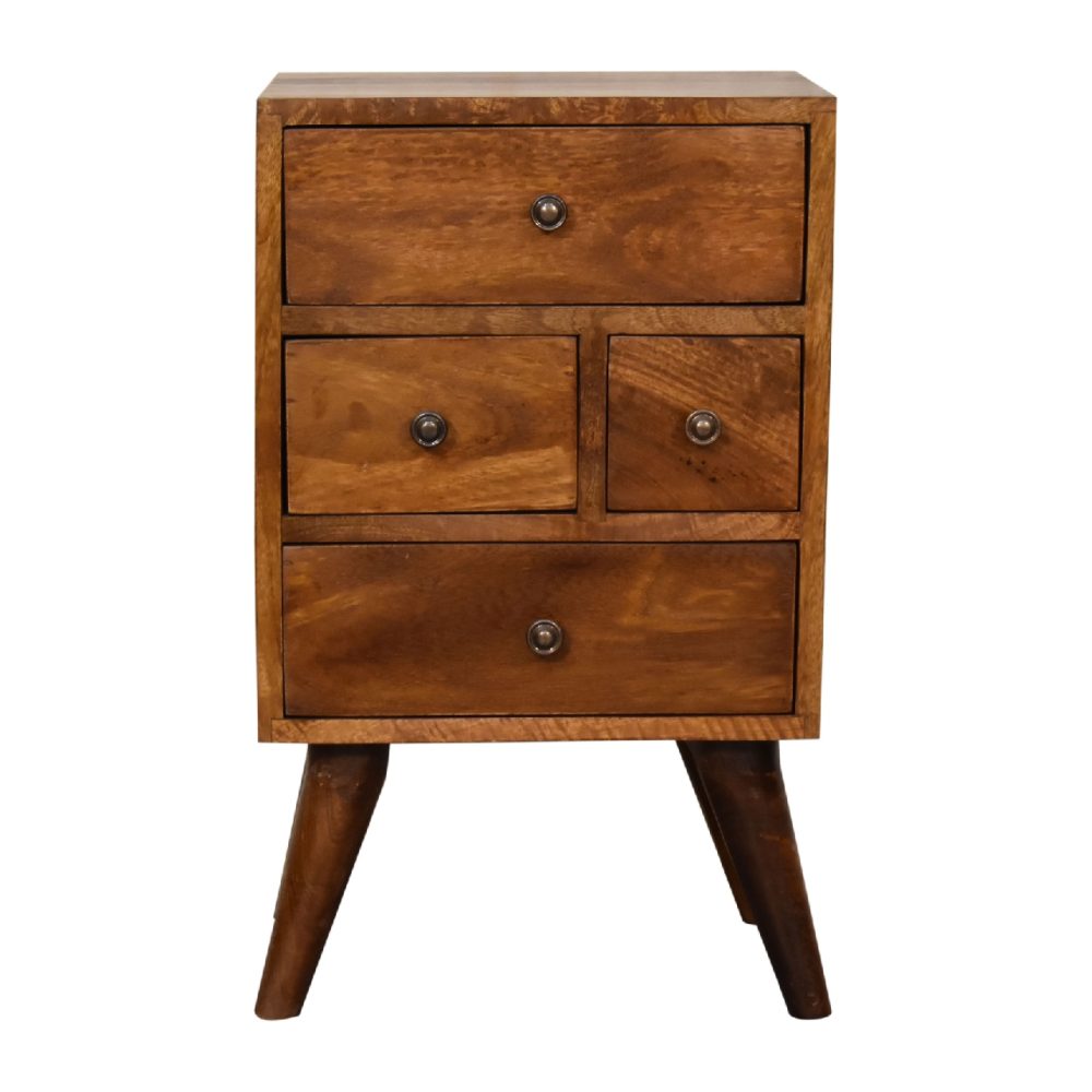 4 Drawer Multi Chestnut Nightsand - Image 2
