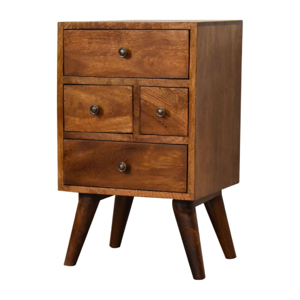 4 Drawer Multi Chestnut Nightsand - Image 3