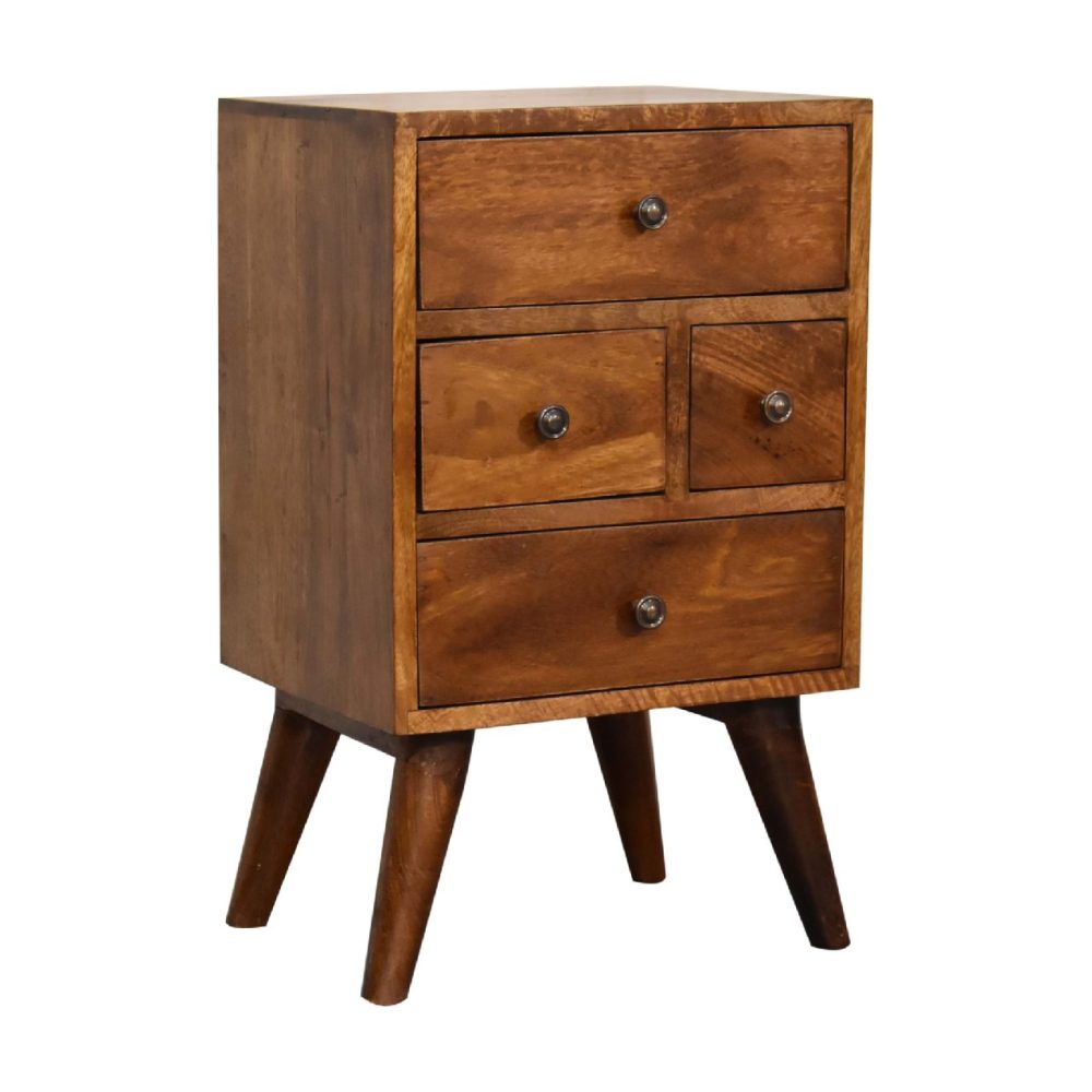 4 Drawer Multi Chestnut Nightsand - Image 4