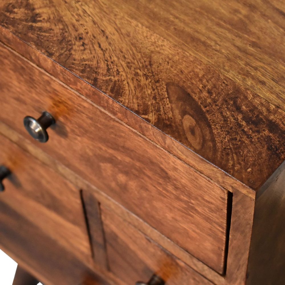 4 Drawer Multi Chestnut Nightsand - Image 6