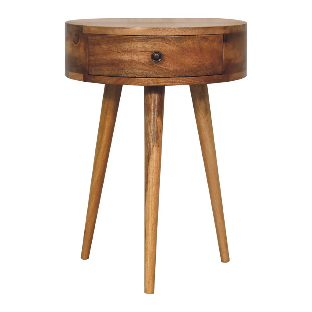 Canada Mini Oak-ish Circular Shape Nightsand Suppliers