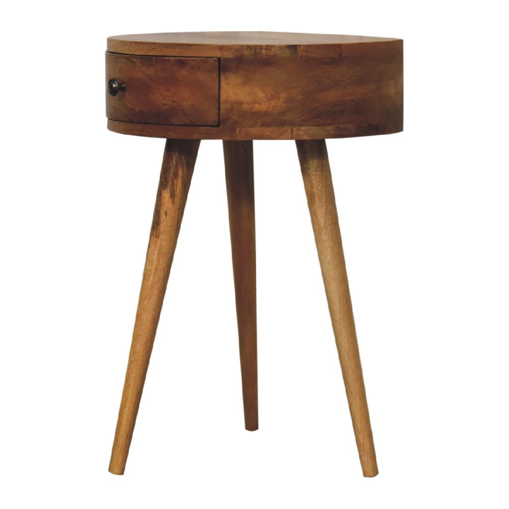 Mini Oak-ish Circular Shape Nightsand - Image 3