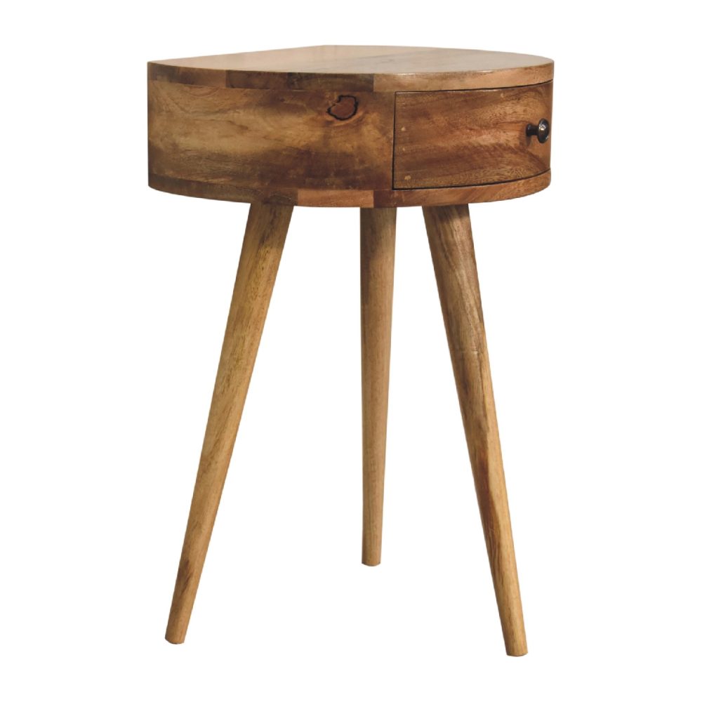 Mini Oak-ish Circular Shape Nightsand - Image 4