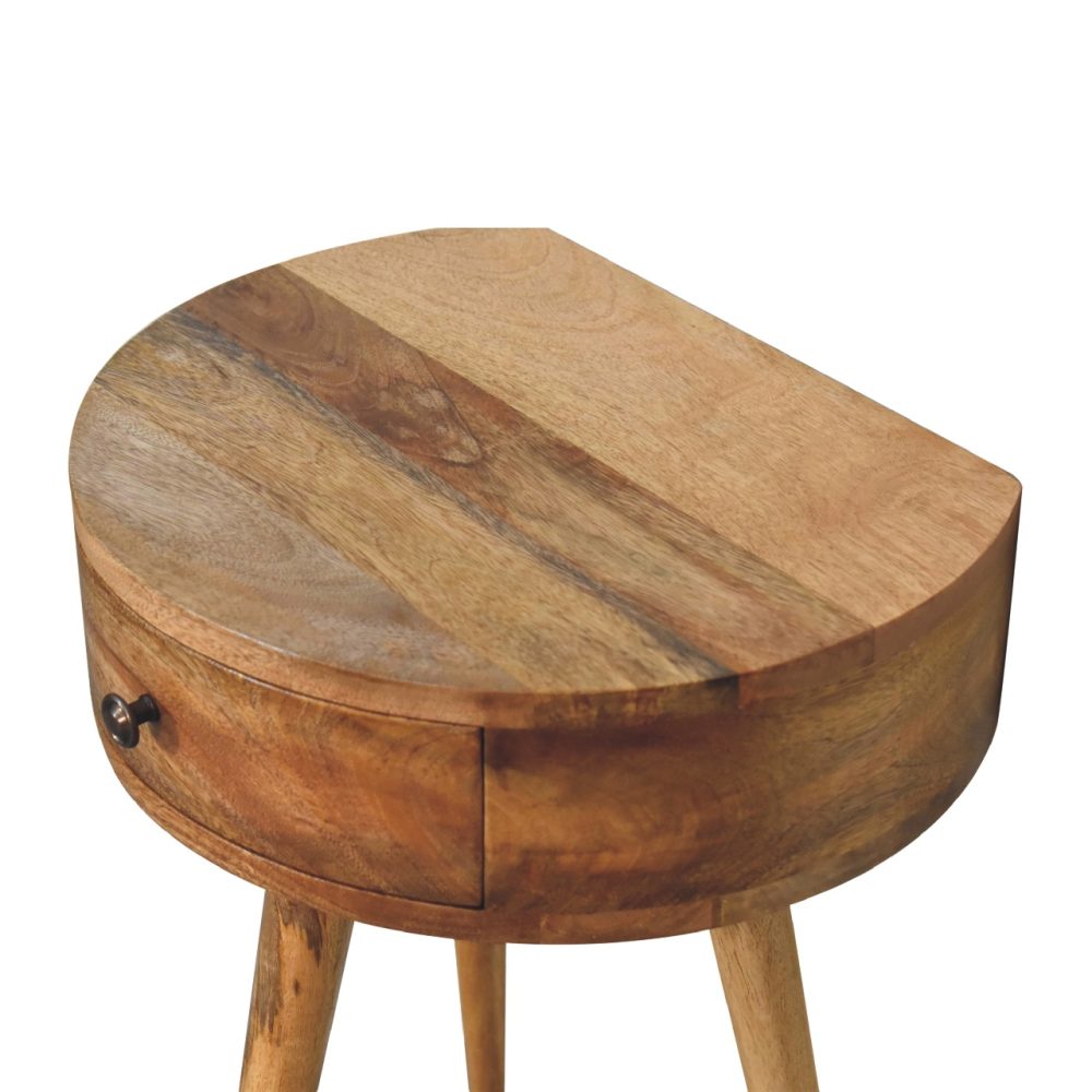 Mini Oak-ish Circular Shape Nightsand - Image 5