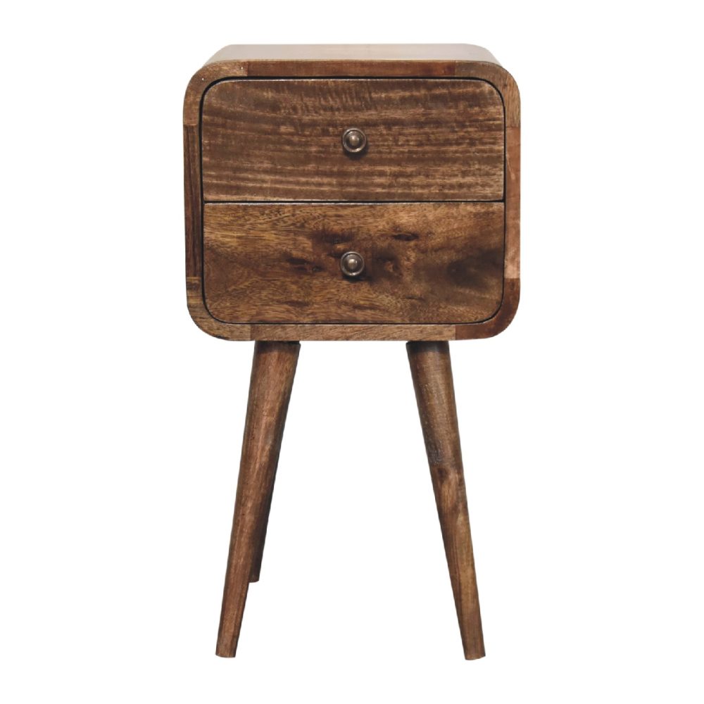Mini Curved Grey Washed Nightsand - Image 2
