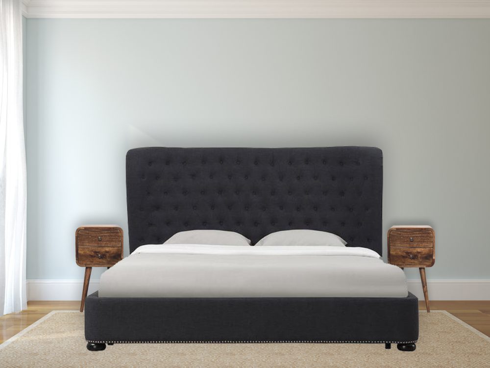 Mini Curved Grey Washed Nightsand - Image 10