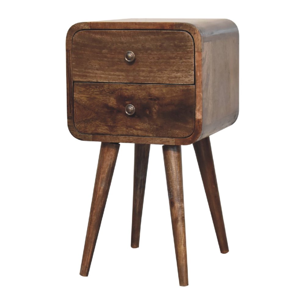 Mini Curved Grey Washed Nightsand - Image 3