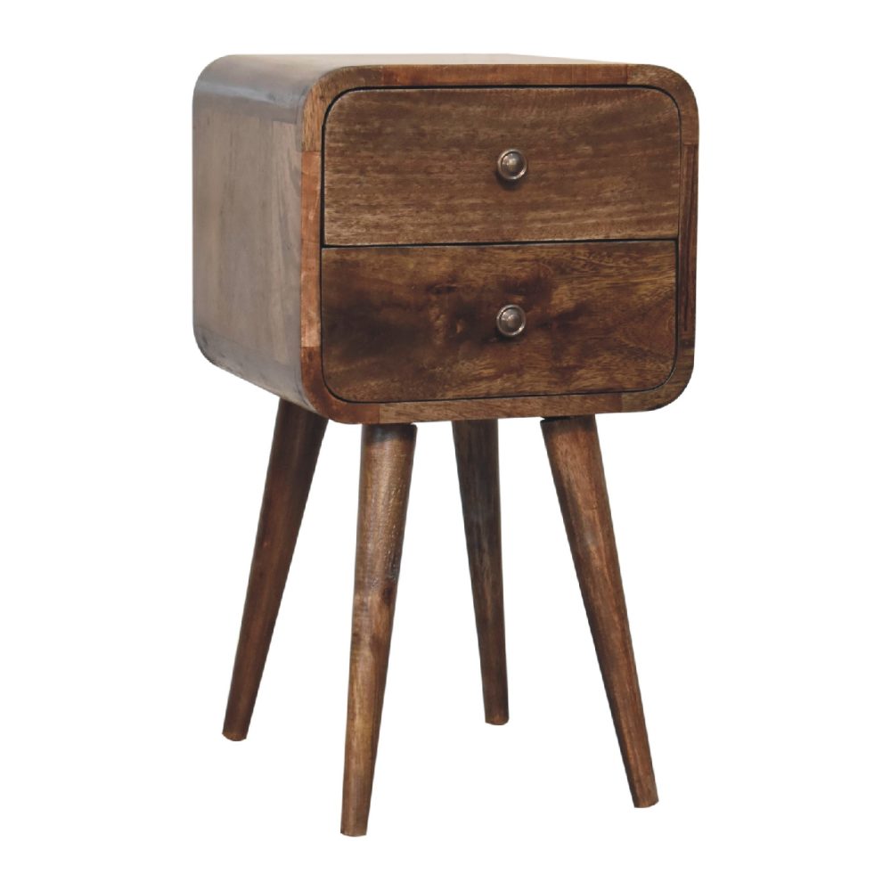 Mini Curved Grey Washed Nightsand - Image 4