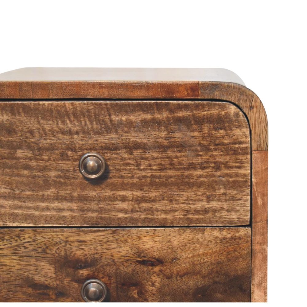 Mini Curved Grey Washed Nightsand - Image 5