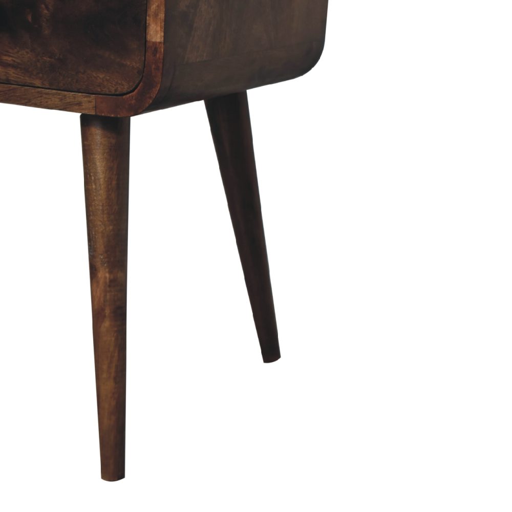 Mini Curved Grey Washed Nightsand - Image 8