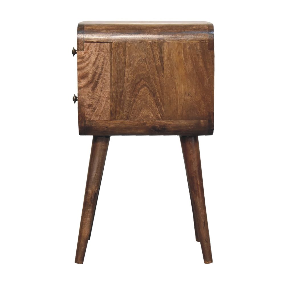 Mini Curved Grey Washed Nightsand - Image 9