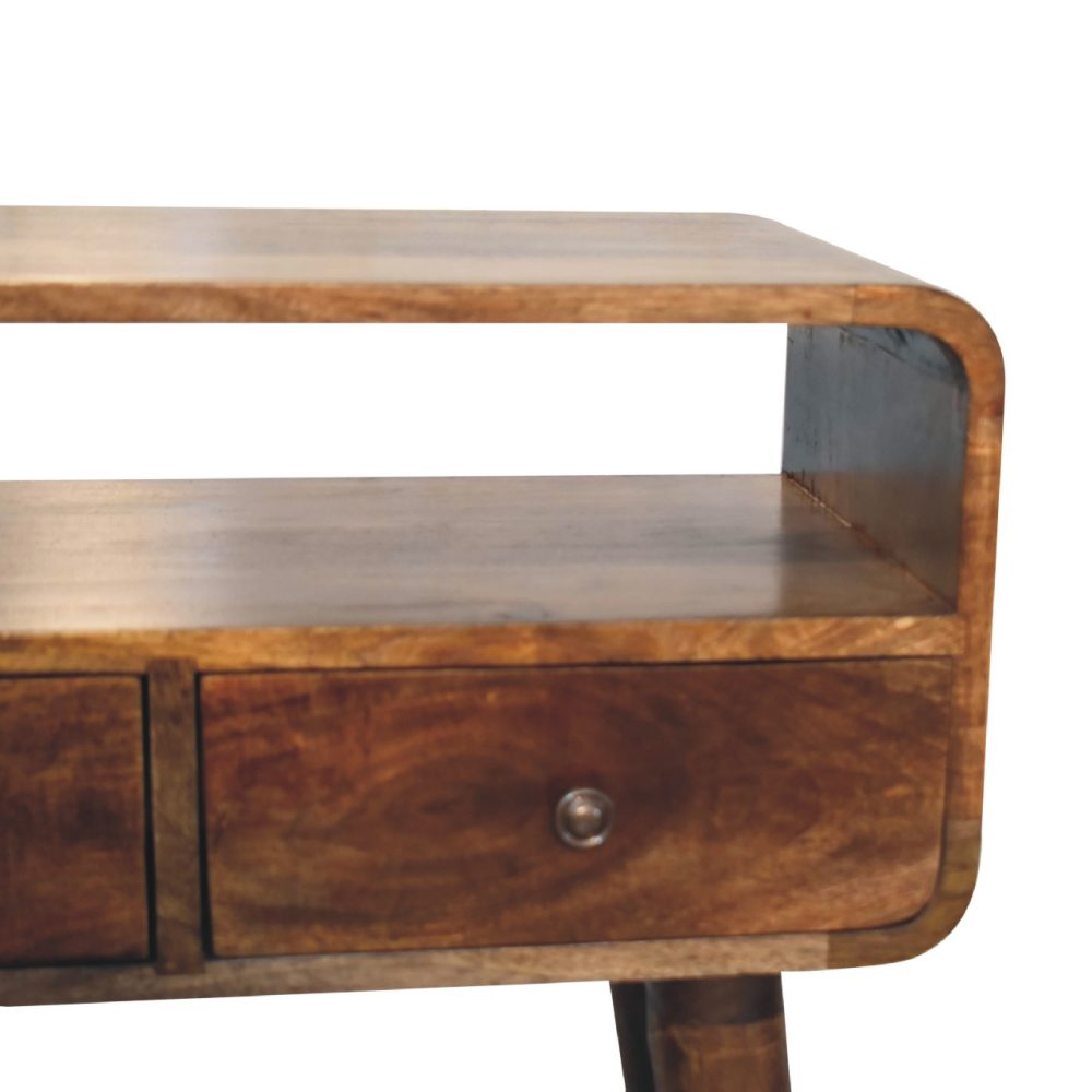 Mini Grey Washed Curved Media Unit - Image 5
