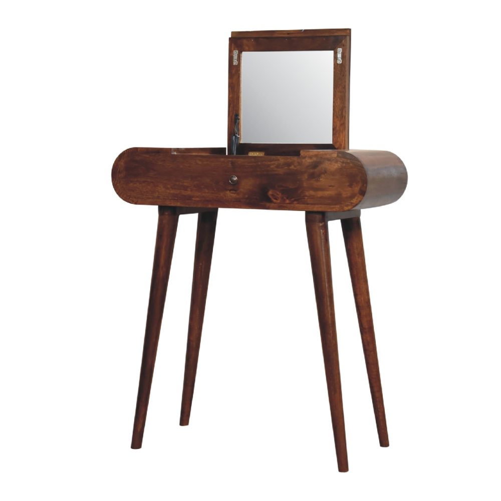 Mini Round Chestnut Fold Vanity - Image 6