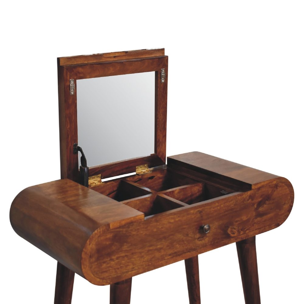 Mini Round Chestnut Fold Vanity - Image 7