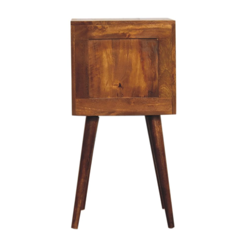 Mini Chestnut Cube 2 Drawer Nightsand - Image 9