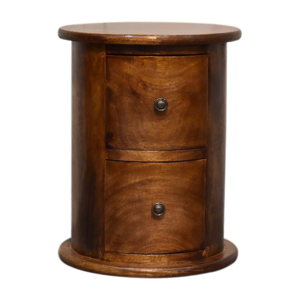 Mini Chestnut 2 Drawer Drum Chest - Image 2
