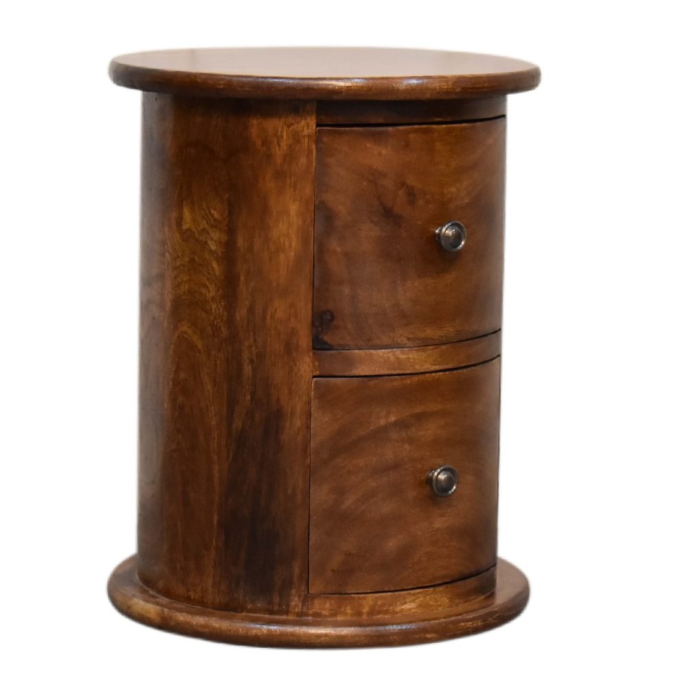 Mini Chestnut 2 Drawer Drum Chest - Image 3
