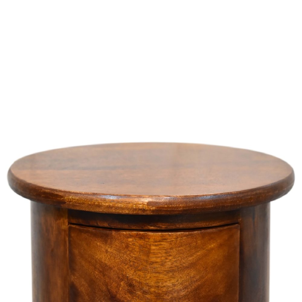 Mini Chestnut 2 Drawer Drum Chest - Image 5