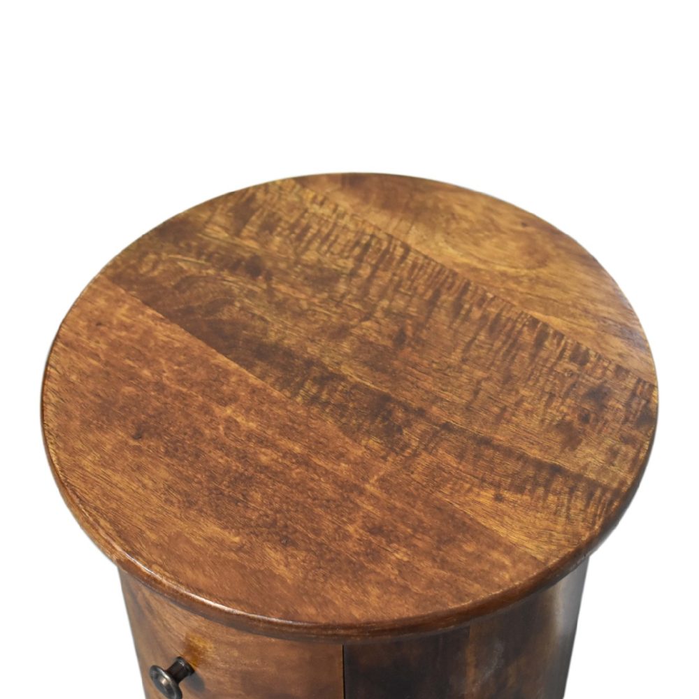 Mini Chestnut 2 Drawer Drum Chest - Image 6