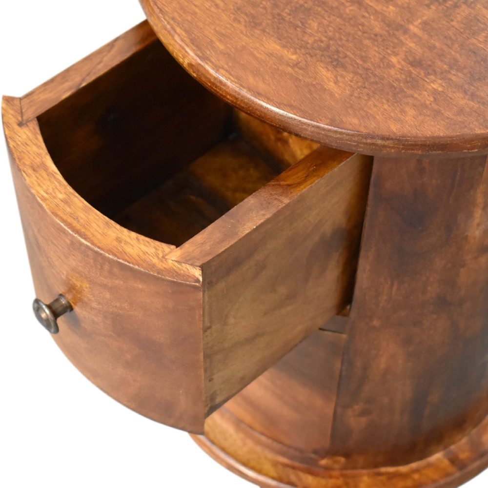 Mini Chestnut 2 Drawer Drum Chest - Image 7