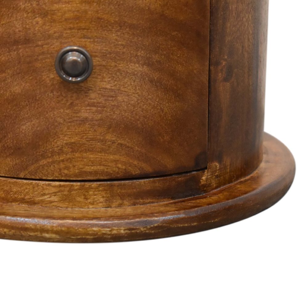 Mini Chestnut 2 Drawer Drum Chest - Image 8
