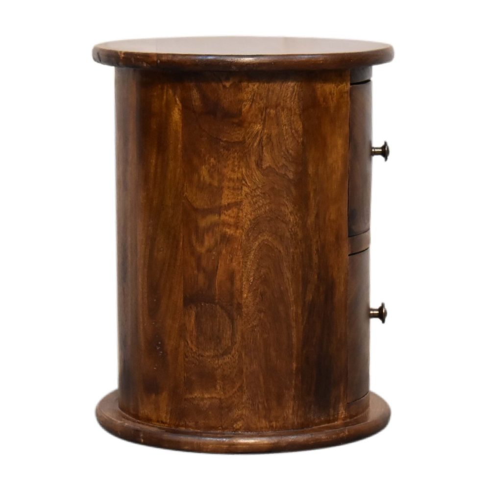 Mini Chestnut 2 Drawer Drum Chest - Image 9