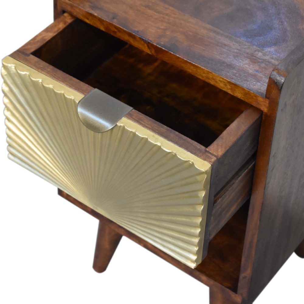 Mini Manila Gold 1 Drawer Nightsand - Image 7