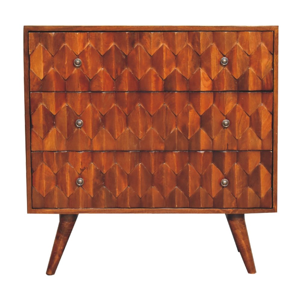 Pineapple Chestnut Carved Chest - Image 2