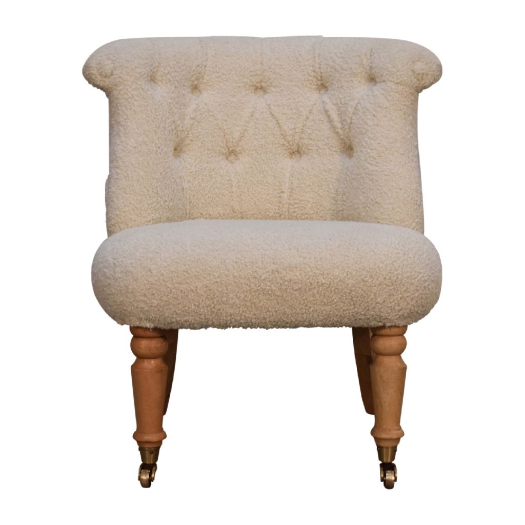 Canada Boucle Cream Accent Chair Suppliers