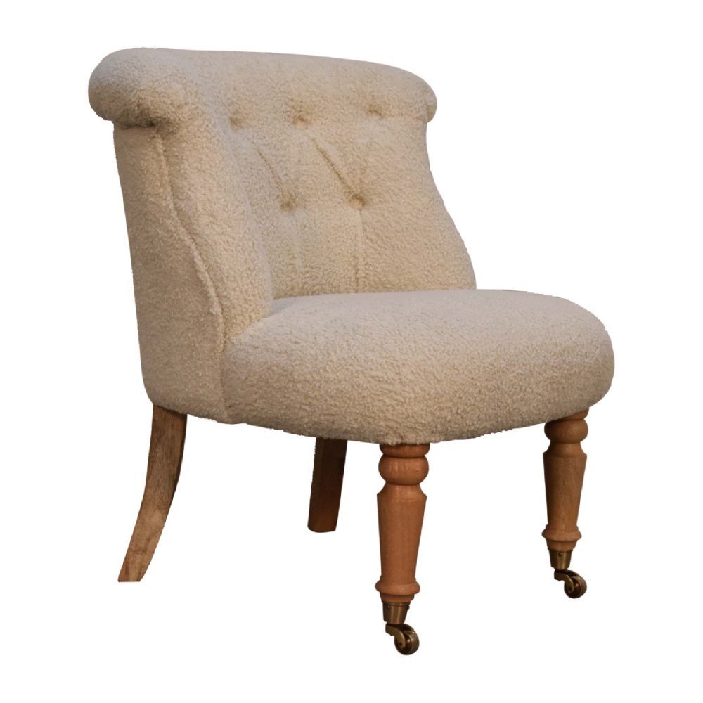 Boucle Cream Accent Chair - Image 4