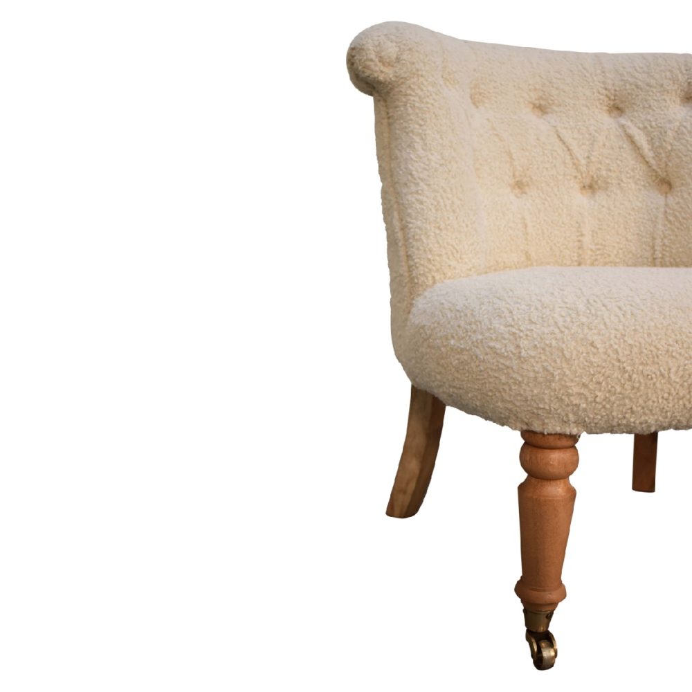 Boucle Cream Accent Chair - Image 7