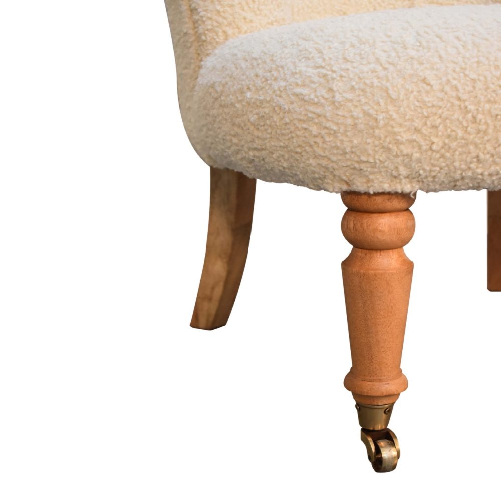 Boucle Cream Accent Chair - Image 8