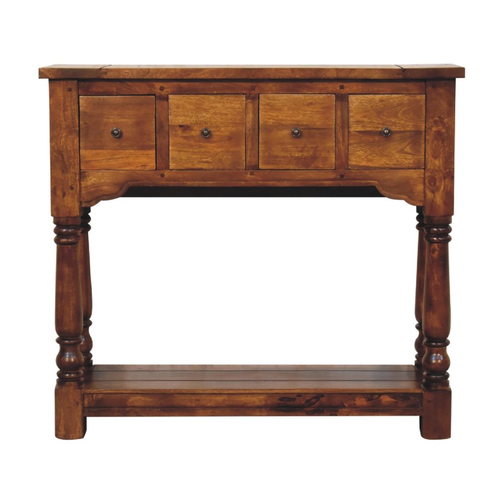 Chestnut 4 Drawer Console Table - Image 2