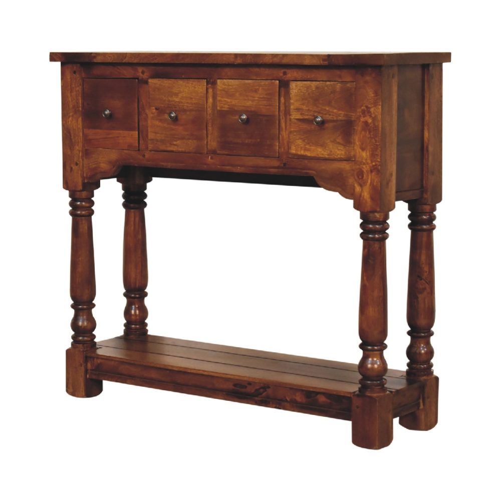 Chestnut 4 Drawer Console Table - Image 3