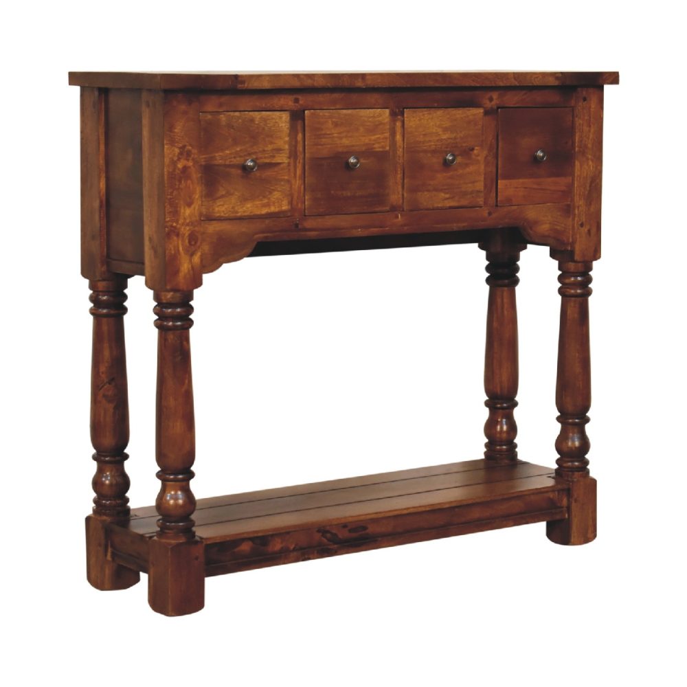 Chestnut 4 Drawer Console Table - Image 4